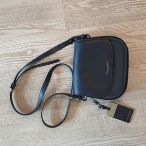 Marc Jacobs Rider Leather Saddle Crossbody Bag in Black